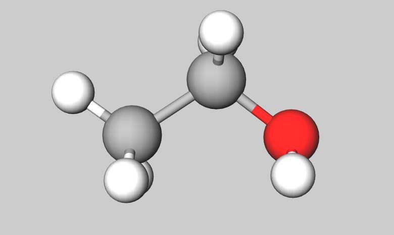 ball and spoke model of ethanol